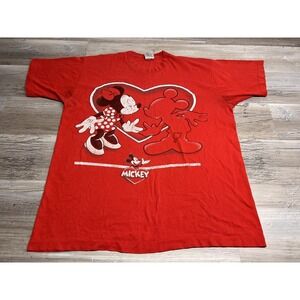 Vtg Mickey & Minnie Valentines Heart Jerry Leigh T-Shirt XL Single Stitch Disney